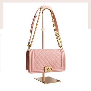 CHANEL light pink le boy M